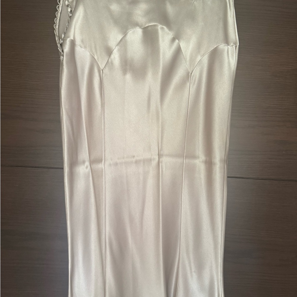 Jean Paul Gaultier Cream Satin Pencil Skirt